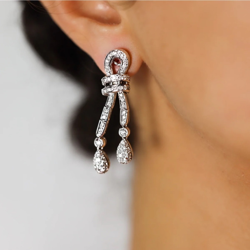 18KW Gold & Diamond Earrings